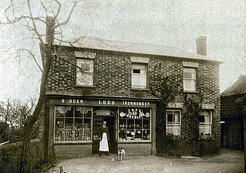 The Stores about 1914 with Henry Lees standing outside